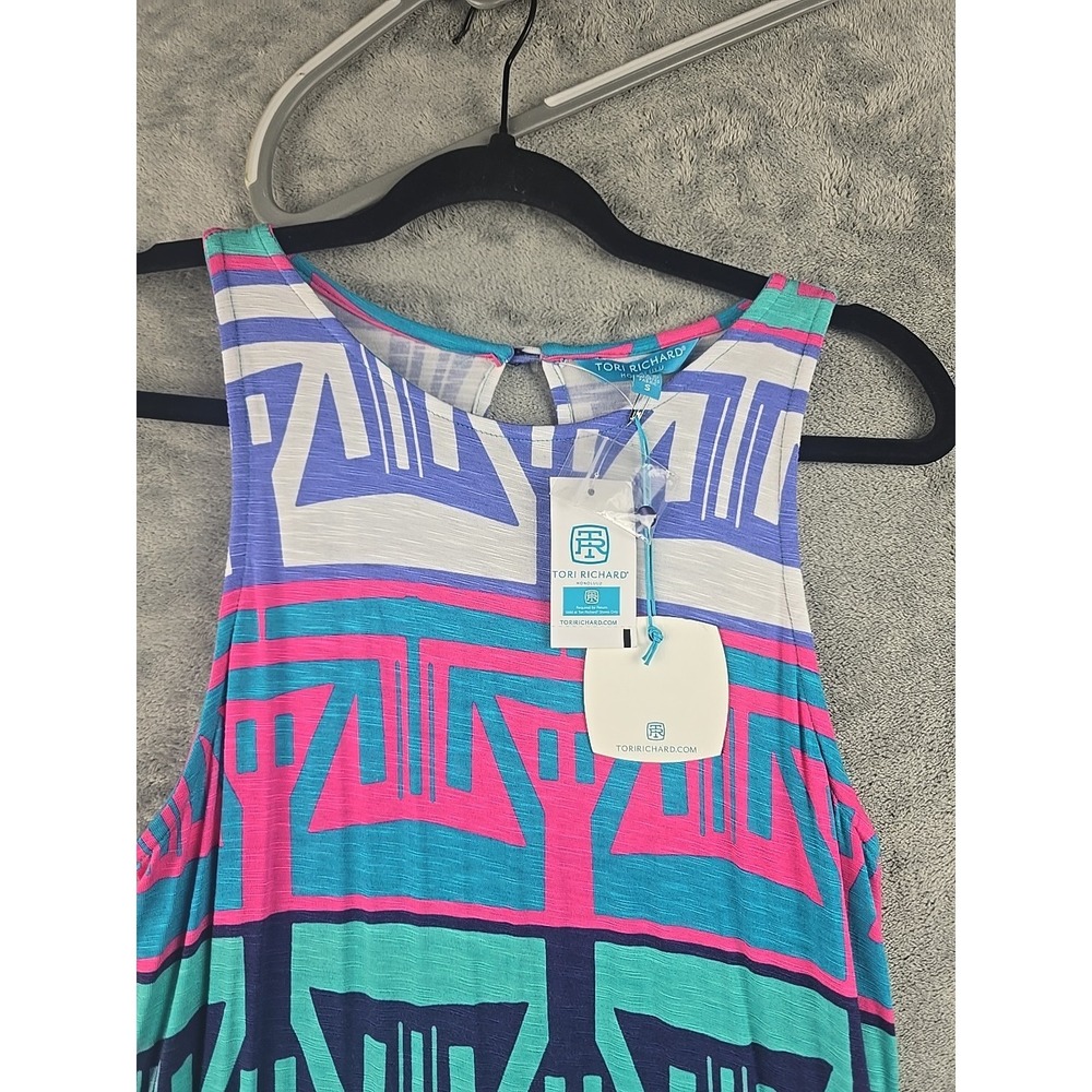 Tori Richard Honolulu Dress Small Isla Lobos Karley Tropical Summer Stretch NWT - Picture 3 of 9